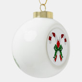 Festive Candystick Ceramic Ball Ornament (Links)