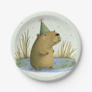 Festive Capybara Birthday Pet Paper Borden Papieren Bordje