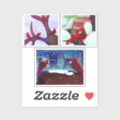 Festive Cardinal Scenes Sticker Pack (Vel)