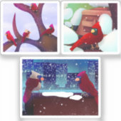 Festive Cardinal Scenes Sticker Pack (Voorkant)