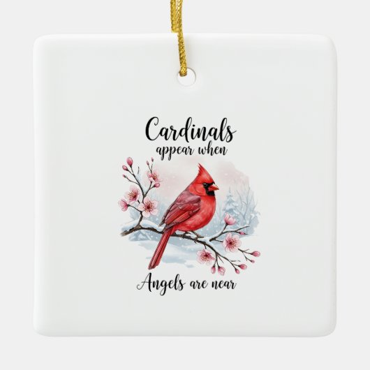 Festive Cardinals Keramisch Ornament (Voorkant)