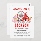 Festive Carnival Circus Show Party Kind Birthday Briefkaart (Voorkant / Achterkant)