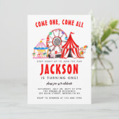 Festive Carnival Circus Show Party Kind Birthday Kaart (Staand voorkant)