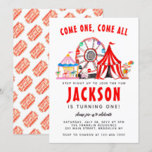 Festive Carnival Circus Show Party Kind Birthday