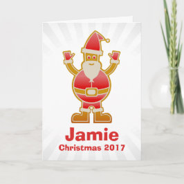 Festive Cartoon Santa Gingerbrood Koekje aanpassen Feestdagen Kaart