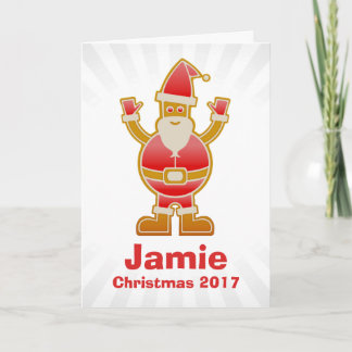 Festive Cartoon Santa Gingerbrood Koekje aanpassen Feestdagen Kaart