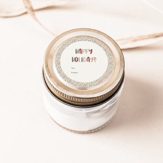 Festive Casual Colorful Prettige feestdagen Gift Ronde Sticker