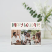 Festive Casual kleurrijk Prettige feestdagen Drie  Feestdagenkaart (Staand voorkant)