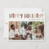 Festive Casual kleurrijk Prettige feestdagen Drie  Feestdagenkaart (Voorkant)