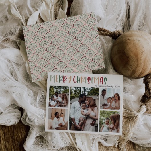 Festive Casual kleurrijke kerstfoto 5 Feestdagenkaart