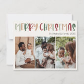 Festive Casual kleurrijke kerstfoto drie Feestdagenkaart (Voorkant)