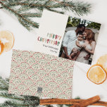 Festive Casual kleurrijke kerstfoto Feestdagenkaart<br><div class="desc">Deze feestelijke, casual, kleurrijke kerstfeestkaart met kerstmis is perfect voor uw leuke, creatieve kerstcadeautjes. Het is een uniek, speels modern lettertype in rood, boho tan, en licht en donkergroen, maken een gelukkig seizoensgebonden gevoel mogelijk. Als je de donkere winter van je geliefden wilt ophelderen met een schattige feestvreugde, dan heb...</div>