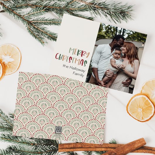 Festive Casual kleurrijke kerstfoto Feestdagenkaart