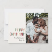 Festive Casual kleurrijke kerstfoto Feestdagenkaart (Voorkant)