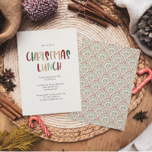 Festive Casual kleurrijke kerstlunch Kaart