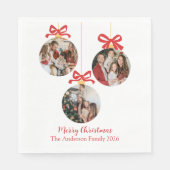 Festive Casual Merry Christmas Ornament Photo Red  Servet (Voorkant)