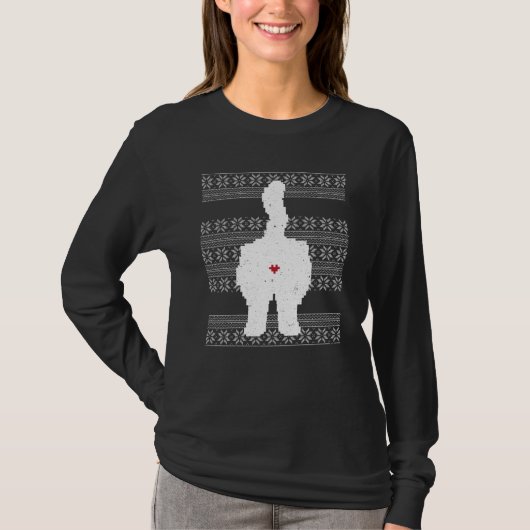 Festive Cat Butt Ugly Kerstfeestdag T-shirt (Voorkant)