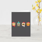 Festive Cat Lineup, Holiday Cat Art Cat Lovers, Ca Kaart (Gele Bloem)