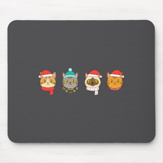 Festive Cat Lineup, Holiday Cat Art Cat Lovers, Ca Muismat (Voorkant)