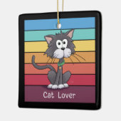 Festive Cat Lover Keramisch Ornament (Links)