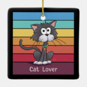 Festive Cat Lover Keramisch Ornament (Achterkant)
