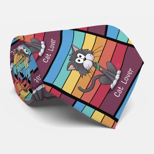 Festive Cat Lover Stropdas (Opgerold)