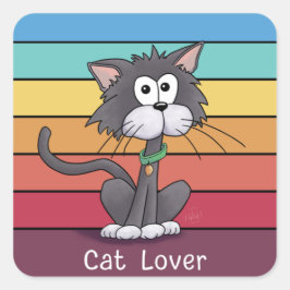 Festive Cat Lover Vierkante Sticker