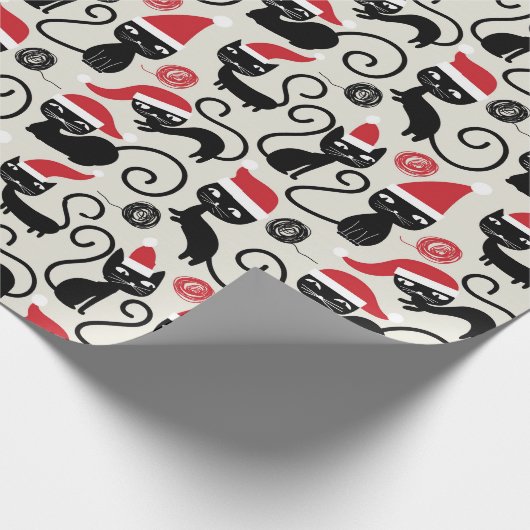 Festive Cat lovers kerstfeestelijke omloop Cadeaupapier (Hoek)