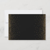Festive Celebrations Faux Gold Confetti op Black RSVP Kaartje (Achterkant)