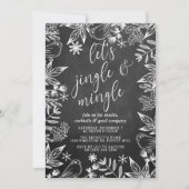Festive Chalkboard Jingle & Mingle Holiday Party Kaart (Voorkant)