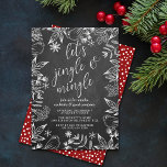 Festive Chalkboard Jingle & Mingle Holiday Party Kaart<br><div class="desc">Viel de feestdagen in stijl deze Kerst met deze trendy feestelijke feestelijke uitnodigingen. Het ontwerp is gemakkelijk te personaliseren met uw eigen formulering en uw gasten zullen enthousiast zijn wanneer zij deze geweldige uitnodigingen ontvangen.</div>