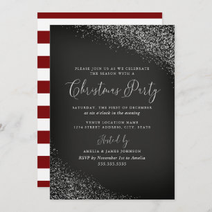 Festive Chalkboard White Red Snow Kerstmis Kaart