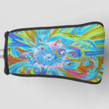 Festive Chartreuse and Blue Dahlia Flower Petals