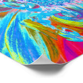 Festive Chartreuse and Blue Dahlia Flower Petals Poster (Hoek)