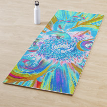 Festive Chartreuse and Blue Dahlia Flower Petals