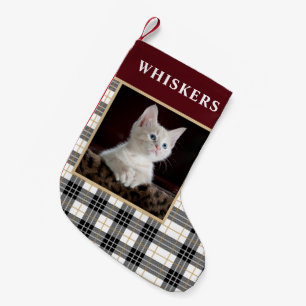 Festive Checker Pset Cat met kerstmis Kleine Kerstsok