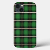Festive Checkered Green, White en Brass Plays Case-Mate iPhone Case (Achterkant)