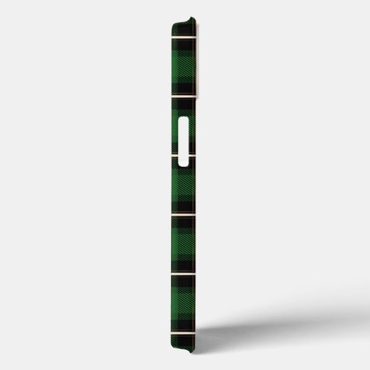 Festive Checkered Green, White en Brass Plays Case-Mate iPhone Case (Achterkant / Rechts)