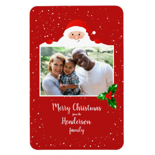 Festive Cheeky Santa - Aangepaste foto - Aangepast Magneet