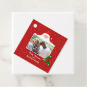 Festive Cheeky Santa - Aangepaste foto - Gepersona Bedankjes Labels (In situ)