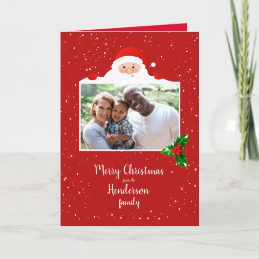 Festive Cheeky Santa - Aangepaste foto - Gepersona Kaart (Voorkant)