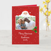 Festive Cheeky Santa - Aangepaste foto - Gepersona Kaart (Gele Bloem)