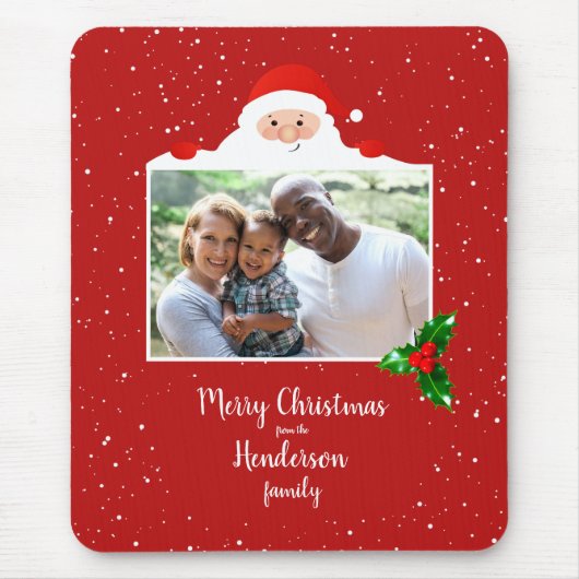 Festive Cheeky Santa - Aangepaste foto - Gepersona Muismat (Voorkant)