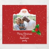 Festive Cheeky Santa - Aangepaste foto - Gepersona Sparkling Wijnetiket (Enkel label)