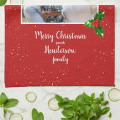 Festive Cheeky Santa - Aangepaste foto - Gepersona Theedoek (Gevouwen)