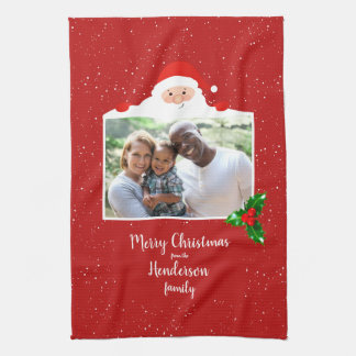 Festive Cheeky Santa - Aangepaste foto - Gepersona Theedoek