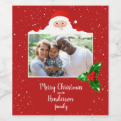 Festive Cheeky Santa - Aangepaste foto - Gepersona Wijn Etiket (Enkel label)