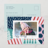 Festive Cheerful Colorful Photo Holiday Briefkaart (Voorkant / Achterkant)