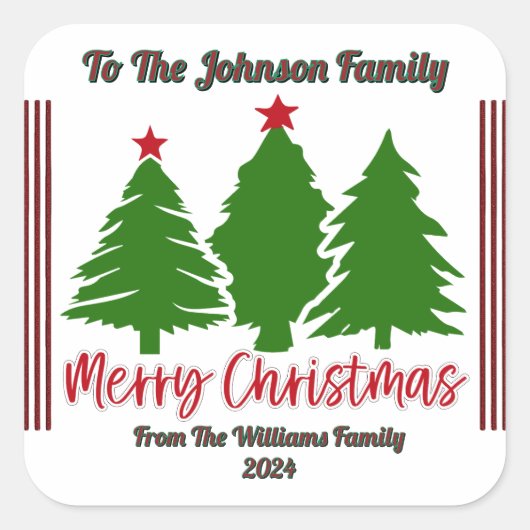 Festive Cheerful Kerst sticker Design (Voorkant)