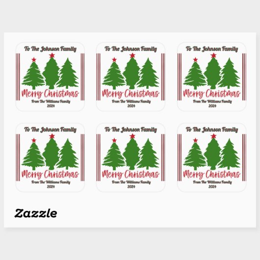 Festive Cheerful Kerst sticker Design (Vel)